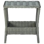 vidaXL Table de jardin Gris clair 45x45x46 5 cm Résine tressée