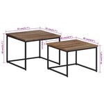 vidaXL Tables basses gigognes 2 Pièces bois massif de teck