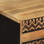 vidaXL Table de chevet noir 50x33x60 cm bois de manguier massif brut