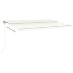 vidaXL Auvent manuel rétractable avec LED 5x3 m Crème