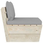 Vidaxl canapé central palette de jardin avec coussins épicéa imprégné