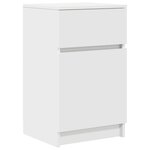 vidaXL Table de chevet blanc 39x35x65 cm bois d’ingénierie