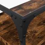 vidaXL Meuble TV avec dessus en verre chêne fumé bois d'ingénierie