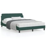 vidaXL Cadre de lit avec tête de lit Vert foncé 140x190 cm Velours