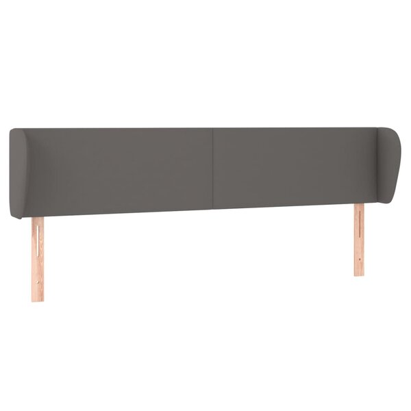 vidaXL Tête de lit avec oreilles Gris 183x23x78/88 cm Similicuir