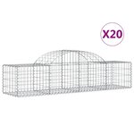 vidaXL Paniers à gabions arqués 20 Pièces 200x50x40/60 cm fer galvanisé
