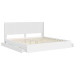 vidaXL Cadre de lit avec rangement et tête de lit Blanc 180 x 200 cm