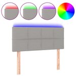 vidaXL Tête de lit à LED Gris clair 90x5x78/88 cm Tissu