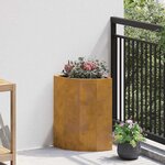 vidaXL Jardinière d'Angle Rouillé 30 x 30 x 50 cm