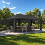 vidaXL Abri de jardin 6 x 3 m Anthracite Polyester et Acier 190 gsm
