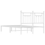 vidaXL Cadre de lit métal avec tête de lit blanc 135x190 cm