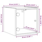 vidaXL Tables de chevet et portes vitrées 2 Pièces gris béton 35x37x35 cm