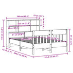 vidaXL Cadre de lit sans matelas 160x200 cm bois massif de pin