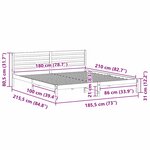 vidaXL Cadre de lit Marron 180 x 210 cm Bois de pin massif