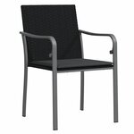 vidaXL Ensemble de salle à manger pour jardin 7 Pièces Noir Poly rotin