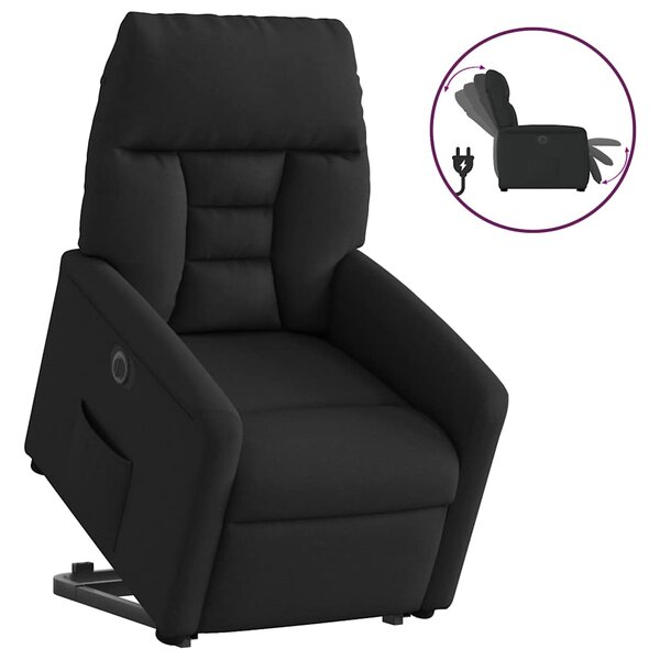 vidaXL Fauteuil inclinable électrique noir tissu