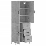 vidaXL Buffet haut Gris béton 69 5x34x180 cm Bois d'ingénierie