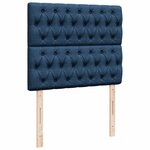 vidaXL Sommier à lattes de lit avec matelas bleu 120x190 cm tissu