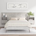 vidaXL Tête de lit avec armoires Gris béton Bois d'ingénierie