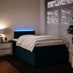 vidaXL Sommier à lattes de lit et matelas bleu 120x200 cm velours