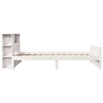 vidaXL Lit bibliothèque sans matelas blanc 90x200cm bois de pin massif