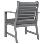 vidaXL Chaises de jardin lot de 2 avec coussins gris foncé Bois acacia