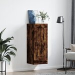 vidaXL Armoire murale chêne fumé 34 5x34x90 cm bois d'ingénierie