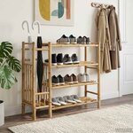 vidaXL Rack à chaussures 88 x 27 x 80 cm Bambou Naturel