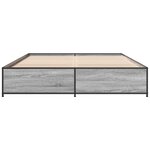 vidaXL Cadre de lit sonoma gris 150x200 cm bois d'ingénierie et métal