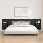 vidaXL Tête de lit avec armoire 3 Pièces Chêne noir Bois d'ingénierie