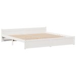 vidaXL Lit bibliothèque sans matelas blanc 200x200 cm bois pin massif
