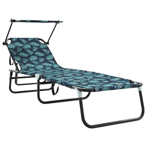 vidaXL Chaise longue pliante avec coussin Vert 56 x 190 x 81cm tissu