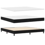 vidaXL Lit à ressorts avec matelas Noir 200 x 200 cm Polyester