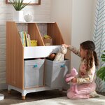 Kidkraft unité de stockage pour enfants mid-century modern 2 bacs gris