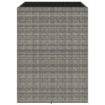 vidaXL Table de bar et dessus en verre gris 105x80x110 cm poly rotin