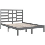 vidaXL Cadre de lit sans matelas gris bois massif 150x200 cm