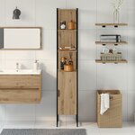 Cabinet de salle de bain vidaXL Chêne Artisan 33x33x185 5 cm Bois d'ingénierie