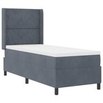 vidaXL Lit à ressorts avec tête de lit Gris foncé 80 x 200 cm Velours