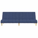 vidaXL Canapé-lit à 2 places bleu tissu