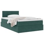 vidaXL Lit de Rangement avec matelas Vert foncé 120 x 200 cm Velours