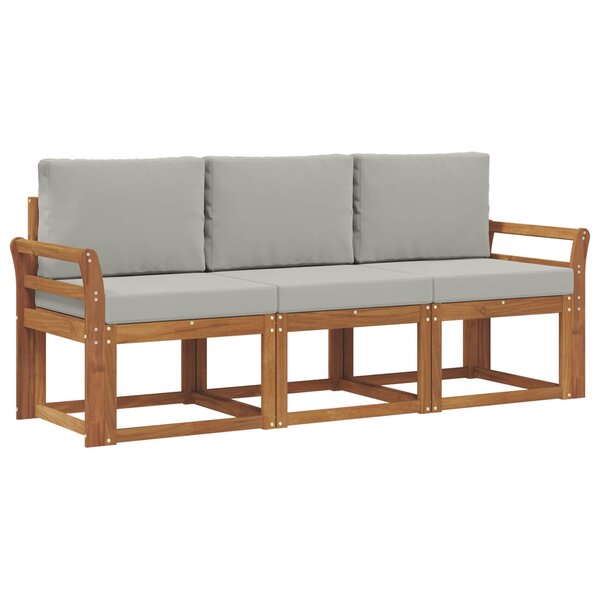 vidaXL Ensemble de canapés d'extérieur 3 pc Gris Naturel et Clair
