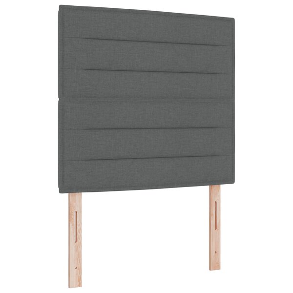 vidaXL Lit à ressorts avec matelas et lumière LED gris foncé  80 x 200 cm en tissu