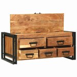 vidaXL Table basse Marron 90 x 50 x 38 cm Bois d'Acacia Massif