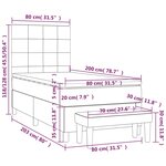 vidaXL Sommier à lattes de lit avec matelas Gris foncé 80x200 cm Tissu