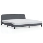 vidaXL Cadre de lit sans matelas gris foncé 200x200 cm velours