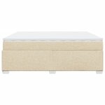 vidaXL Sommier à lattes de lit avec matelas Crème 200x200 cm Tissu