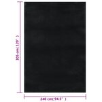 vidaXL Tapis shaggy noir 240x305 cm polyester