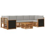 vidaXL Ensemble de canapés d'extérieur 8 pc Naturel et gris clair
