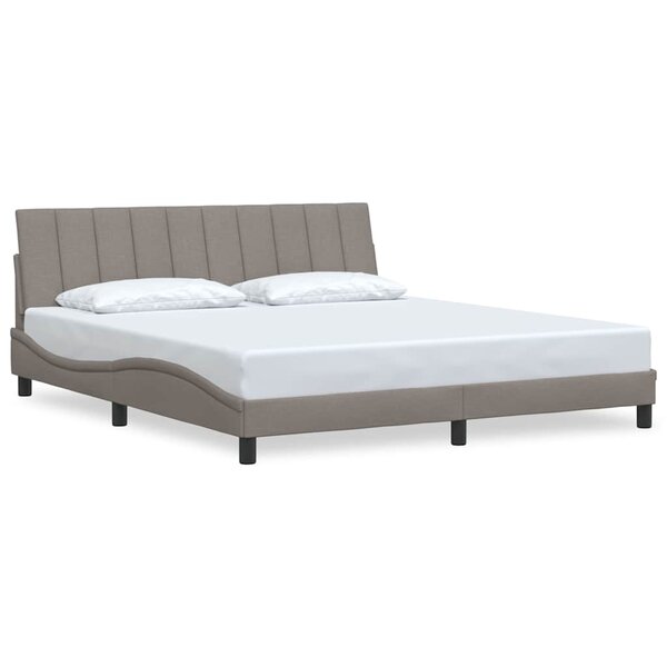 vidaXL Cadre de lit sans matelas taupe 180x200 cm tissu