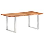 vidaXL Table à dîner à live edge Bois d'acacia massif 200 cm 3 8 cm